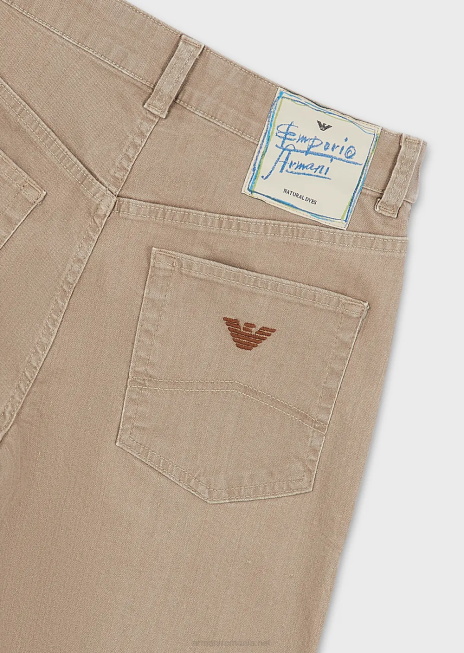 femei R802G403 Blugi j36 cu talie medie, drepte, din denim organic vopsit natural Armani bej