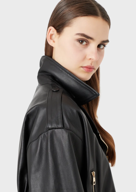 femei R802G231 geacă biker din piele de miel nappa Armani