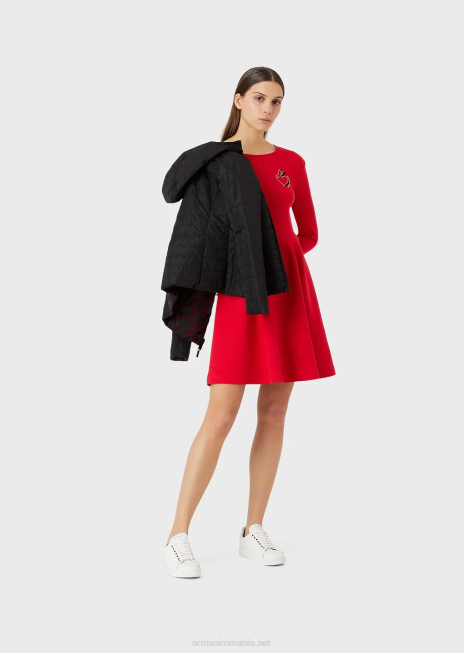 femei R802G101 rochie hanorac brodata cu iepure Armani roșu