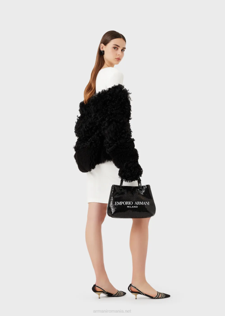 femei R802G106 rochie teaca cu cusaturi milano cu drapaj Armani alb