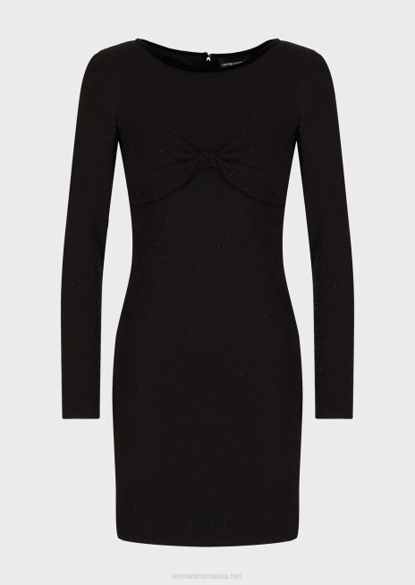 femei R802G117 rochie teaca cu detaliu fundita lurex Armani negru