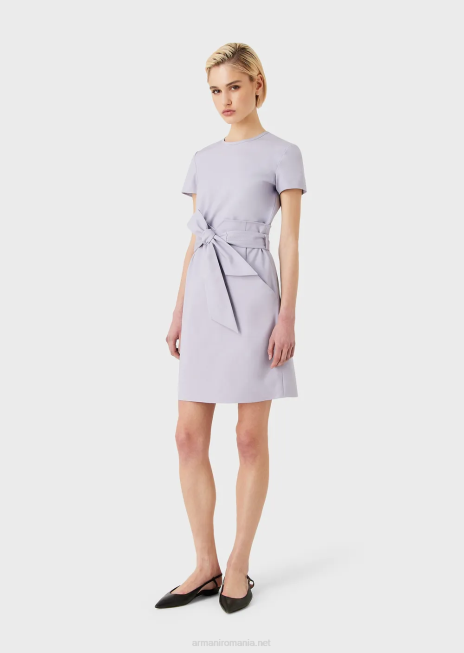 femei R802G65 Rochie cu efect din două piese din bumbac elastic couture Armani lilla