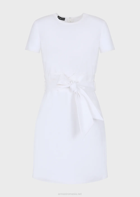 femei R802G66 Rochie cu efect din două piese din bumbac elastic couture Armani alb