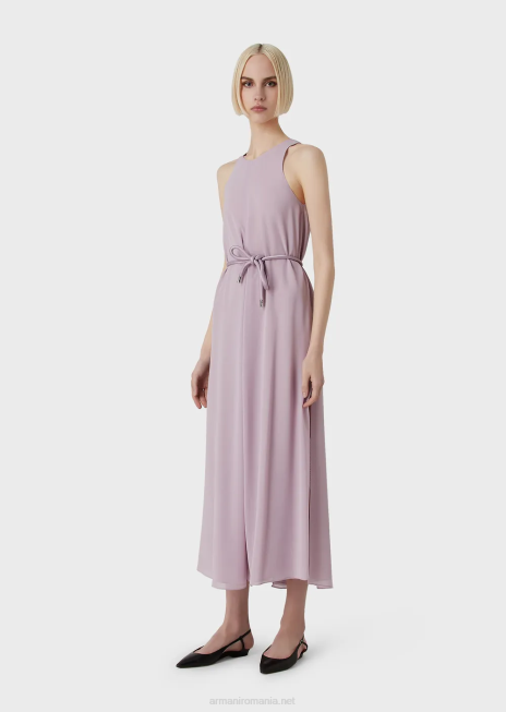 femei R802G72 rochie crepon lungă fără mâneci, cu fante laterale Armani lilla