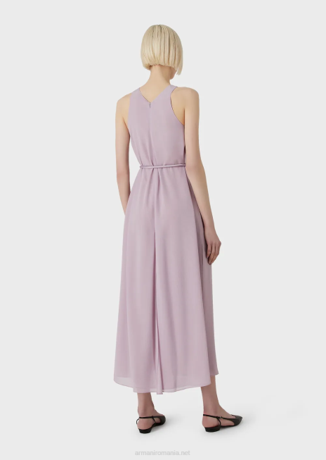 femei R802G72 rochie crepon lungă fără mâneci, cu fante laterale Armani lilla