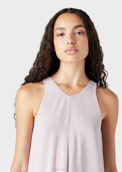 femei R802G72 rochie crepon lungă fără mâneci, cu fante laterale Armani lilla