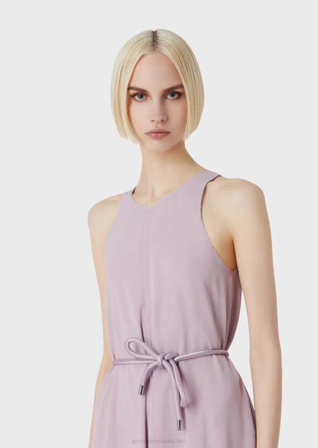 femei R802G72 rochie crepon lungă fără mâneci, cu fante laterale Armani lilla