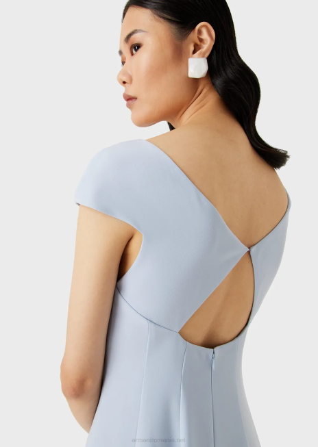 femei R802G79 Rochie midi techno-cady evazată cu decolteu în V Armani lilla