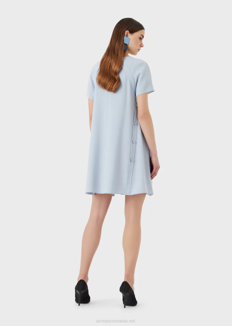 femei R802G80 rochie evazată din cady tehnic cu nasturi Armani