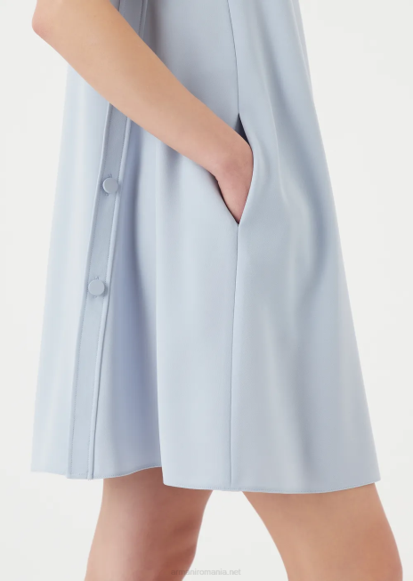 femei R802G80 rochie evazată din cady tehnic cu nasturi Armani