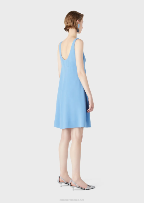 femei R802G83 rochie din crepon din cady, fără mâneci Armani