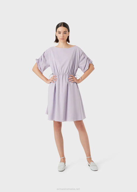 femei R802G90 rochie cu decolteu barca cu cordon Armani lilla