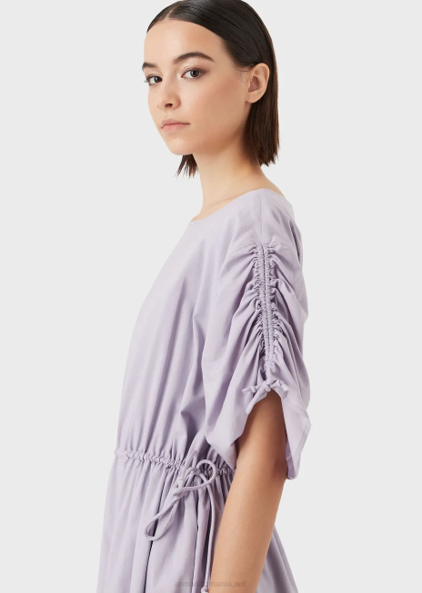 femei R802G90 rochie cu decolteu barca cu cordon Armani lilla