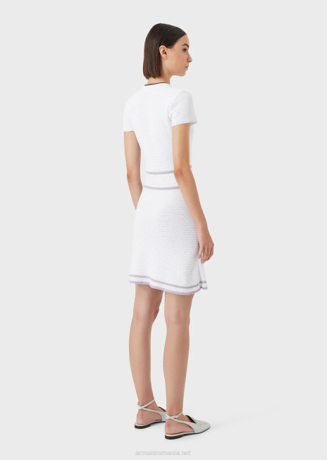 femei R802G99 rochie cu decolteu în V din cusături milano Armani alb