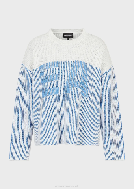 femei R802G189 jumper vanise cu sigla supradimensionata Armani logo albastru