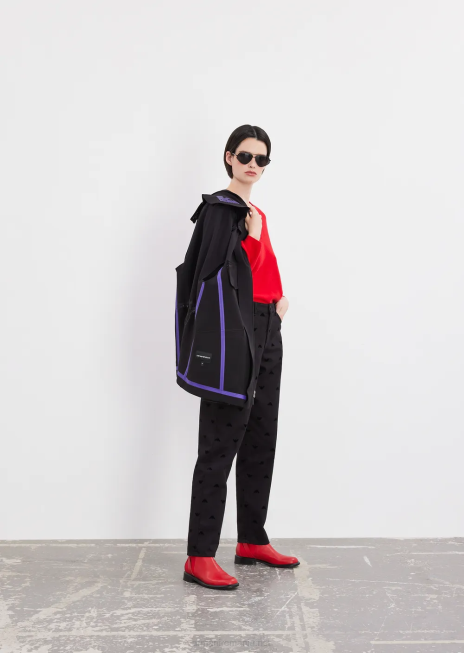 femei R802G203 Pulover fără cusături cu decolteu în V din lână și cașmir cu cusături de legături Armani