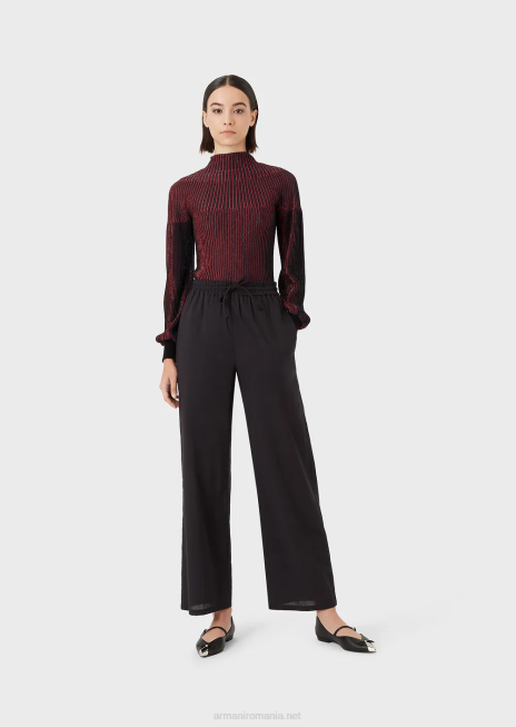 femei R802G204 Pulover cu gât fals din lurex, cu model peste tot Armani model