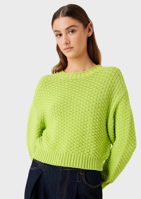 femei R802G205 pulover fără cusături, cu croiala boxy, cu tricot cu cusături de mușchi Armani