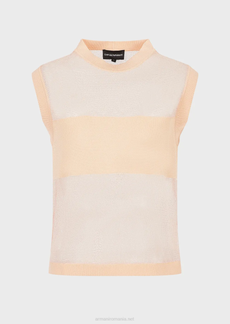 femei R802G215 top din tricot de viscoză semitransparentă Armani