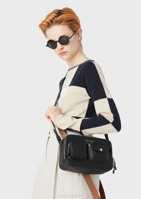 femei R802G216 Pulover cu carouri jacquard de mătase, în amestec de cașmir Armani