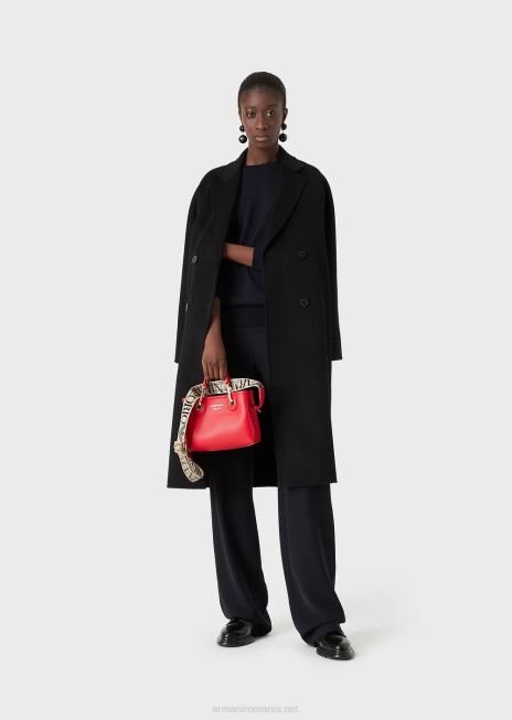 femei R802G219 pulover cu gâtul turn din pură lână virgină Armani albastru