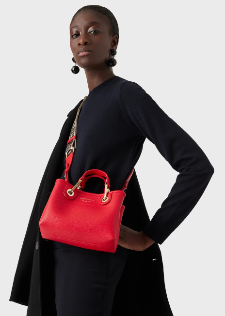 femei R802G219 pulover cu gâtul turn din pură lână virgină Armani albastru