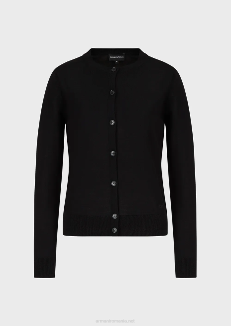 femei R802G221 cardigan pur din lână virgină Armani negru