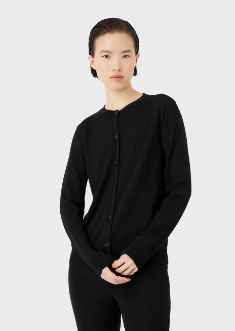 femei R802G221 cardigan pur din lână virgină Armani negru