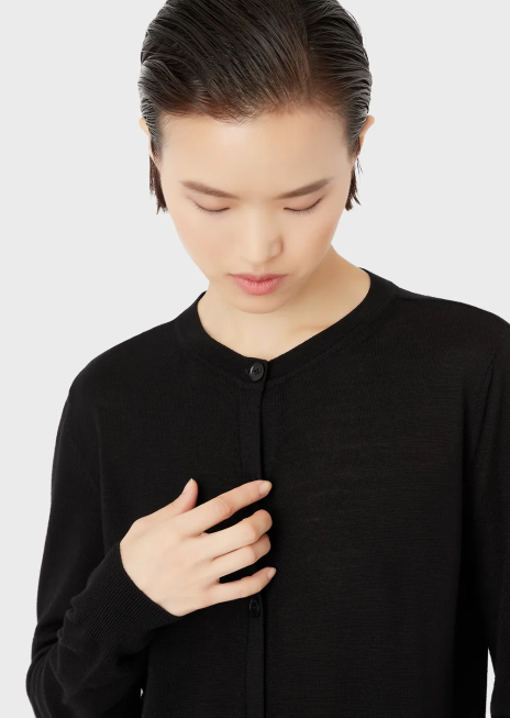 femei R802G221 cardigan pur din lână virgină Armani negru