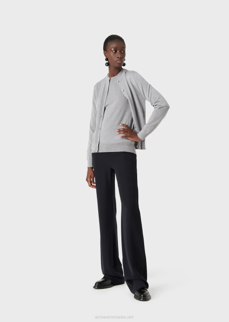 femei R802G223 cardigan pur din lână virgină Armani gri melange
