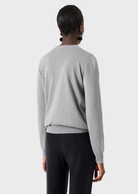 femei R802G224 cardigan pur din lână virgină Armani albastru marin