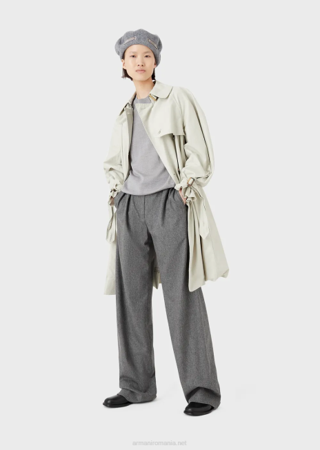 femei R802G228 pulover cu gâtul turn din pură lână virgină Armani gri melange