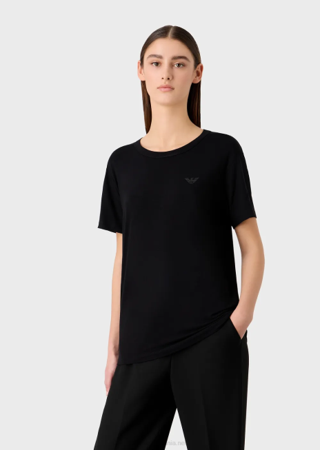 femei R802G443 tricou din jerseu elastic travel essentials Armani negru