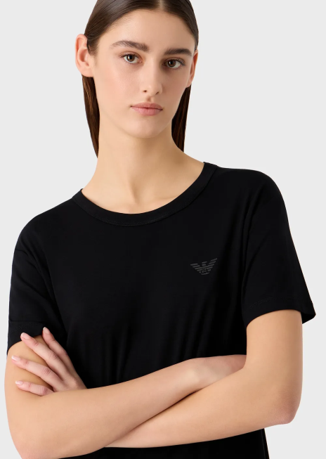 femei R802G443 tricou din jerseu elastic travel essentials Armani negru