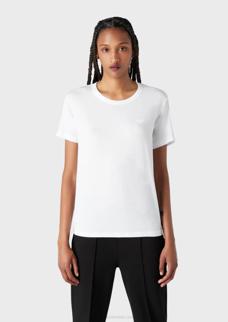 femei R802G444 tricou din jerseu elastic travel essentials Armani alb