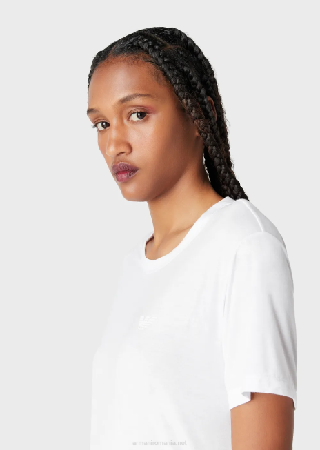 femei R802G444 tricou din jerseu elastic travel essentials Armani alb