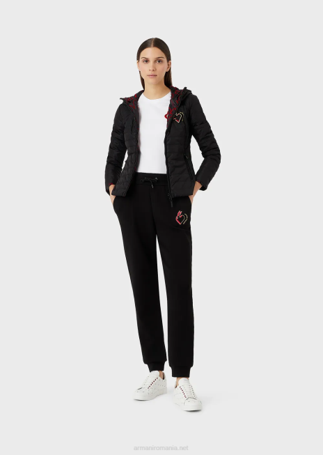 femei R802G450 tricou din jerseu stretch cu broderie Armani roșu