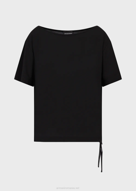 femei R802G468 Pulover din jerseu elastic din crep cu mâneci raglan Armani negru