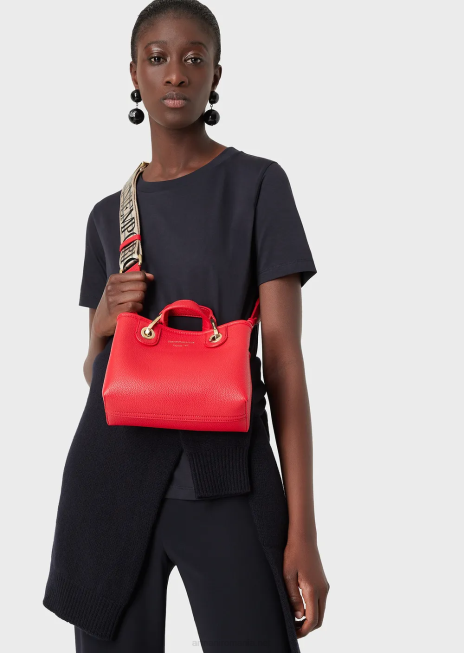 femei R802G487 tricou cu gât roșu din jerseu pima Armani albastru