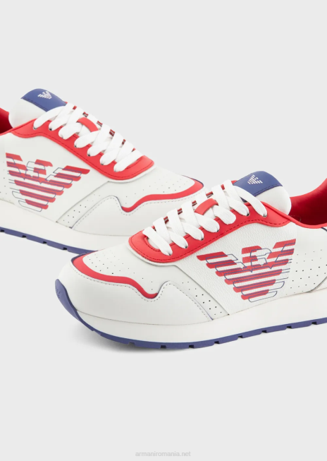 femei R802G566 adidasi din piele cu vultur contrastant Armani multicolor