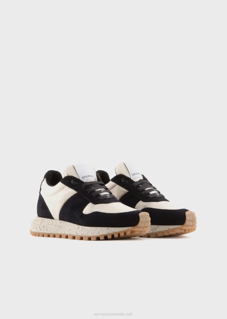 femei R802G576 colecție sustenabilă crust piele și adidași eco-nylon Armani albastru marin