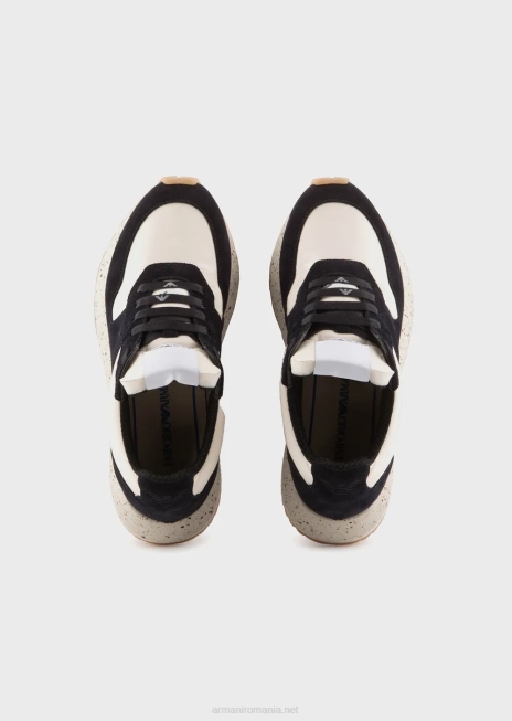 femei R802G576 colecție sustenabilă crust piele și adidași eco-nylon Armani albastru marin