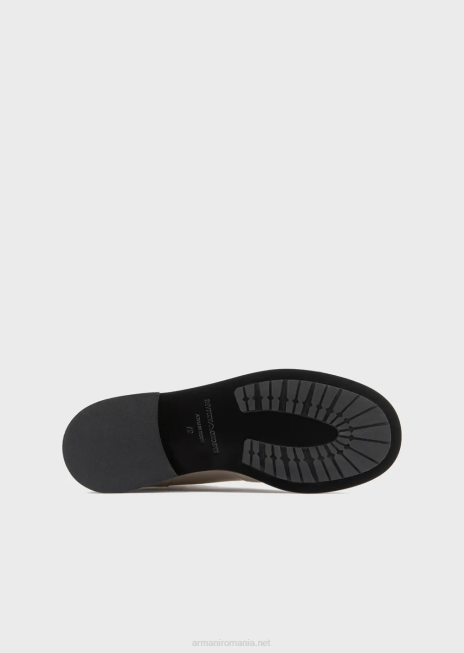 femei R802G491 botine din piele cu siret cu insertii elastice Armani bej