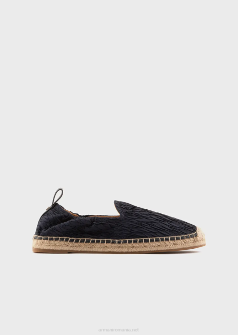 bărbați R802G1851 espadrile din nailon plisate Armani albastru marin