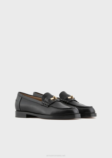 femei R802G503 mocasini din piele lustruita cu etrier Armani negru