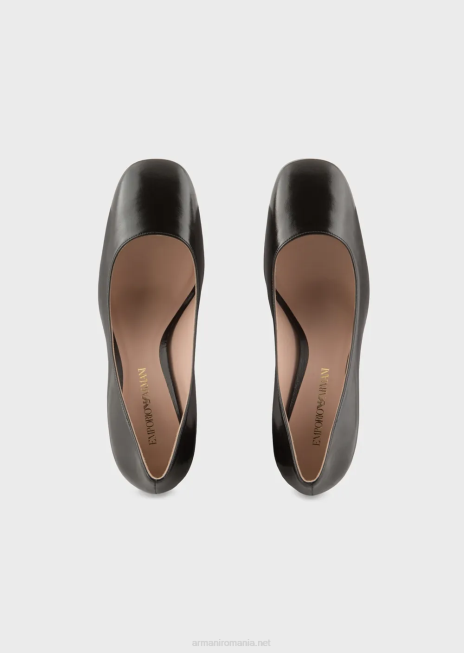 femei R802G517 pantofi de curte din piele lacuita Armani negru