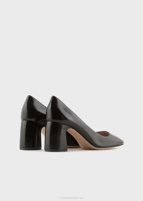 femei R802G517 pantofi de curte din piele lacuita Armani negru