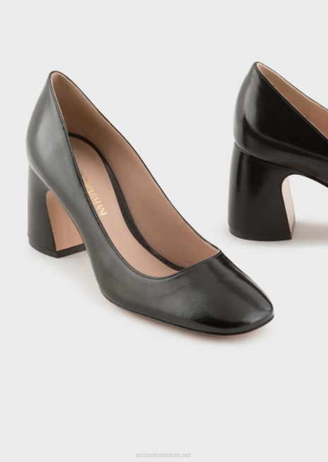 femei R802G517 pantofi de curte din piele lacuita Armani negru