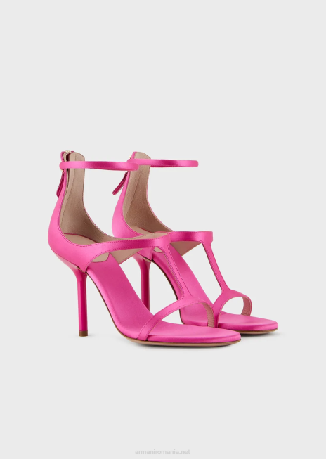 femei R802G520 sandale din satin cu toc stiletto Armani fucsie