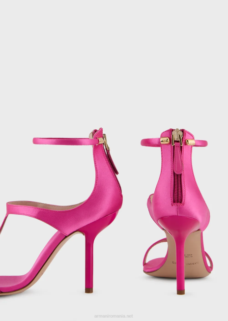 femei R802G520 sandale din satin cu toc stiletto Armani fucsie